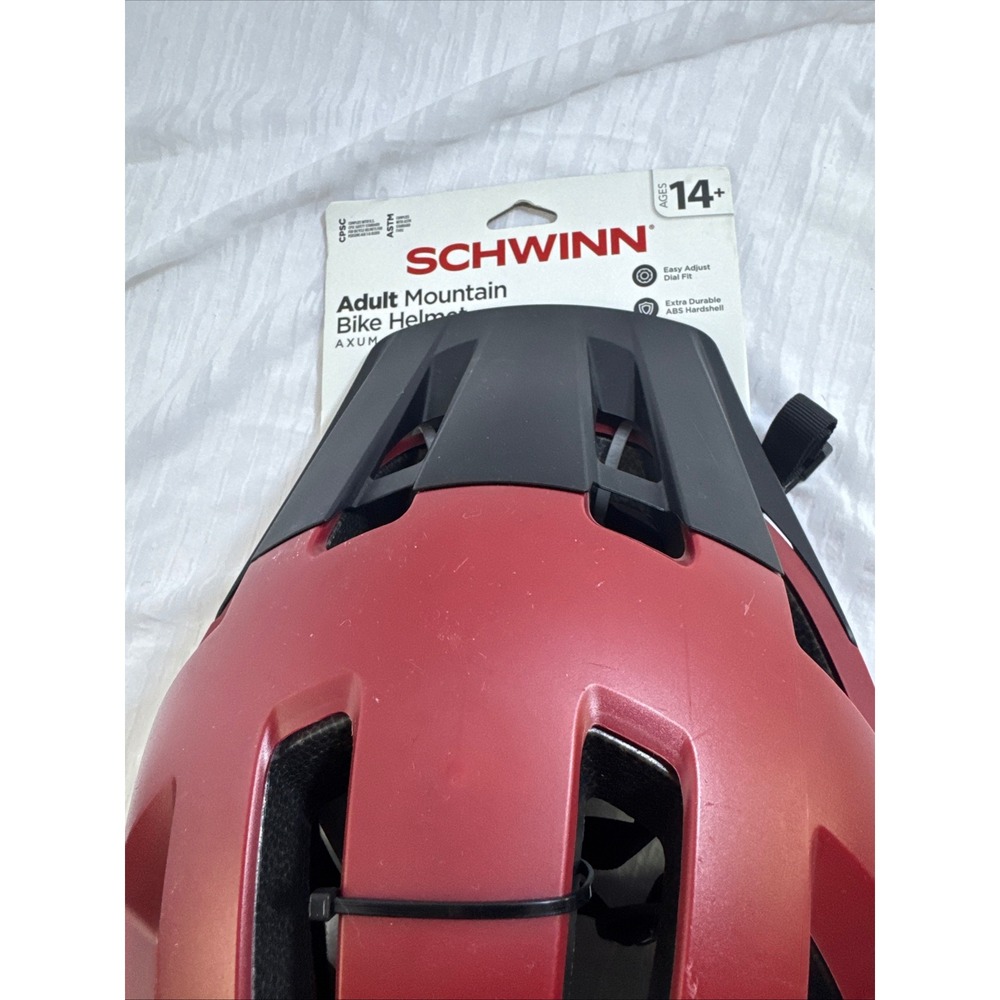 Schwinn Axum Mountain Bike Helmet Adult OS Burgundy New With Tags Matte Red